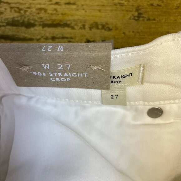 Madewell '90s Straight Crop Jean Tile White Sz 27 High Rise Raw Hem NQ179 - Picture 10 of 13